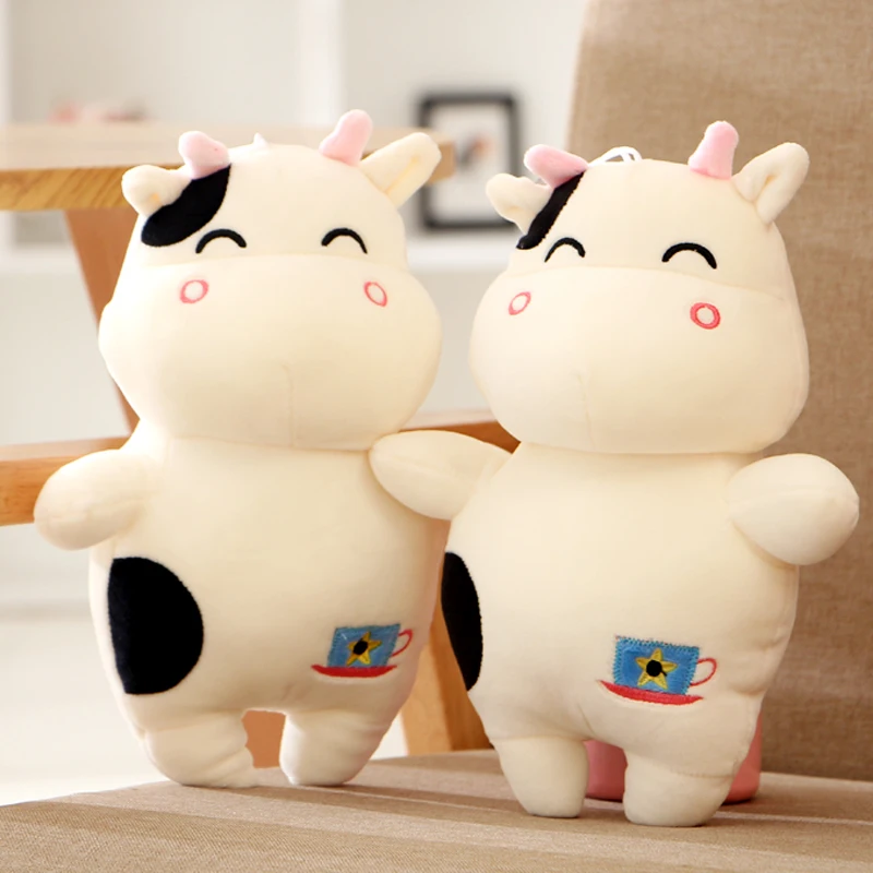 25 см Kawaii плюшевая коровья игрушка-обнимашка молочный скот мягкая кукла подушка с