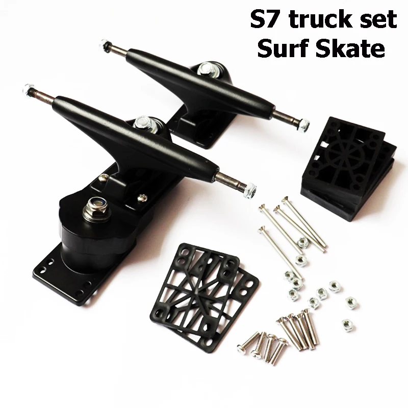 

S7 Surfskate Truck Land Carving Truck 6.25Inch Rotatable Aluminium Alloy Spring Bracket PU Risers Set Skateboard Parts Supply