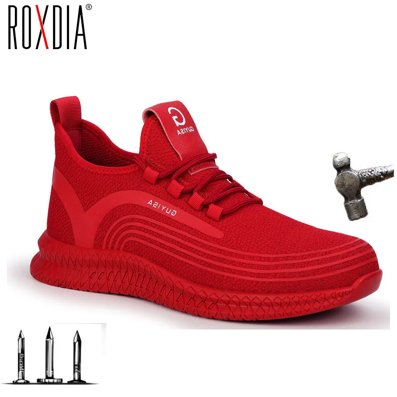 

Кроссовки ROXDIA RXM250 мужские и женские ультралегкие, защитная обувь со стальным носком, дышащие, для улицы, большие размеры 36-46, Прямая поставка