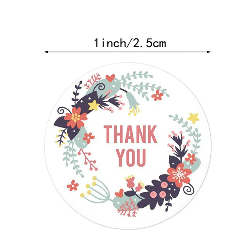 Различные дизайны 500 шт/рулон розовый цветок милое животное спасибо стикер s