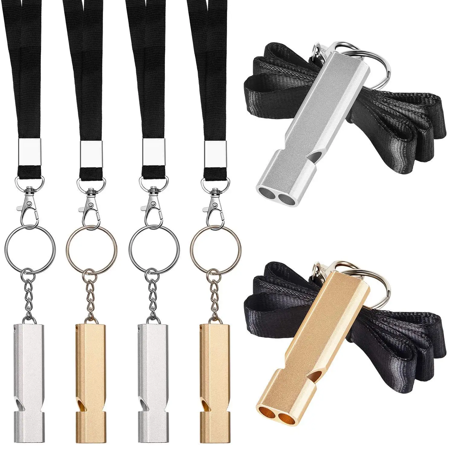 

Emergency Whistle Safety Survival Whistles with Lanyard Keychain for Outdoor Hiking Camping Hunting Boating #Wâ€‹