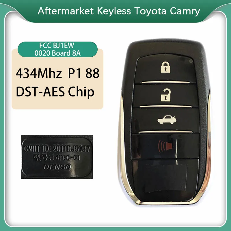 

CN007197 Aftermarket Toyota Camry Corolla Levin RAV4 Smart Keyless Remote Car Key 433Mhz FCCID:BJ1EW 0020 Board 8A