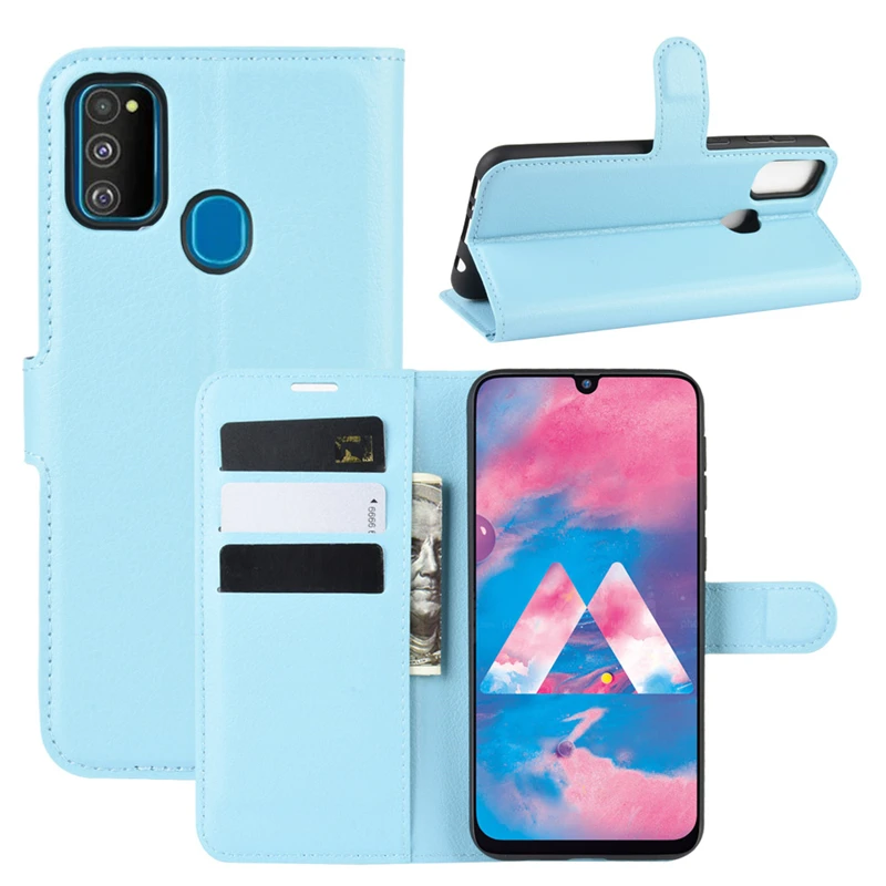 Blue Для samsung M30s Чехол Флип Роскошный кошелек ПУ мешки кожаные для телефона для samsung Galaxy M30s M 30S SM-M307F M307 M307F задняя крышка - Цвет: Blue