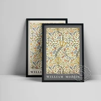 william morris romanticism exhibition museum prints poster abstract art botanical fabric canvas painting bedroom home decor