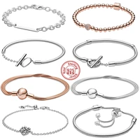 new 925 silver brand original family tree star bracelet adjustable snake chain bracelet heart charms for women girls diy jewelry