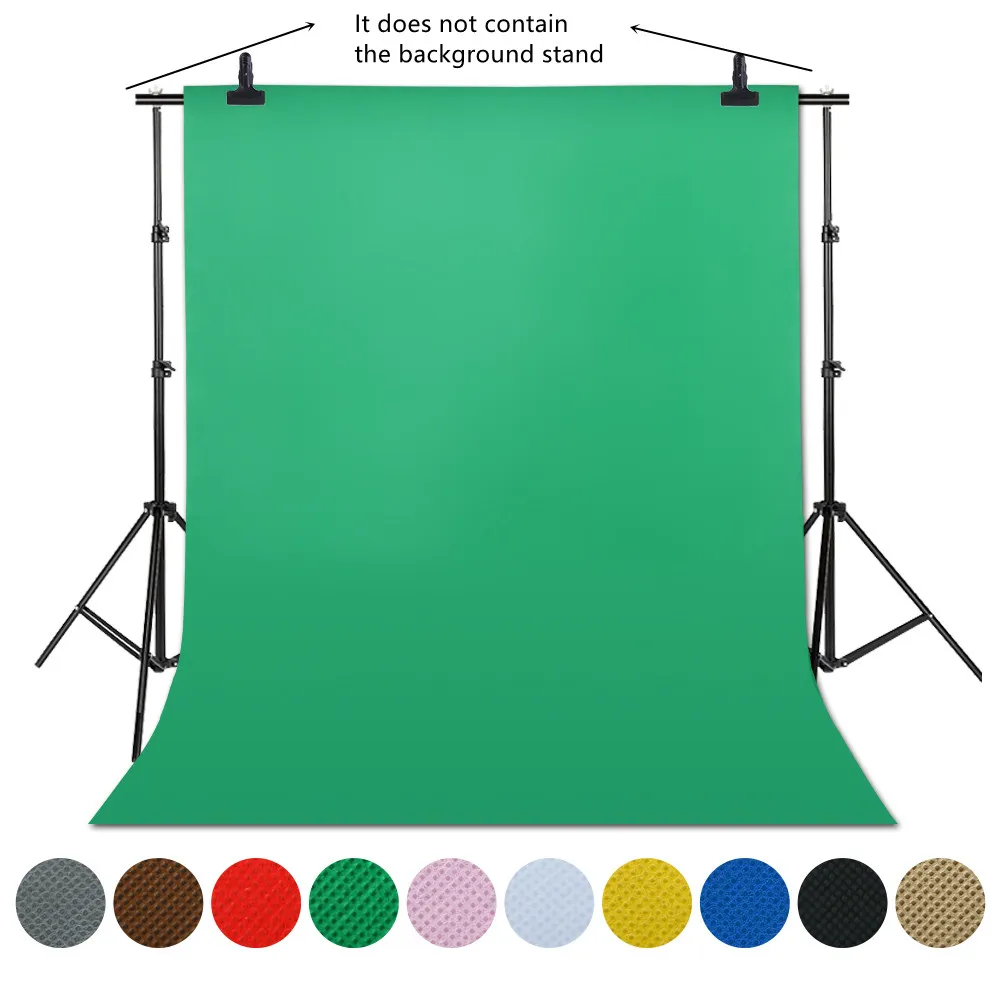 Fotografia 1.6x 4/3/2M sfondo fotografico sfondo schermo verde Chroma Key per Studio fotografico sfondo Stand Non tessuto 10 colori
