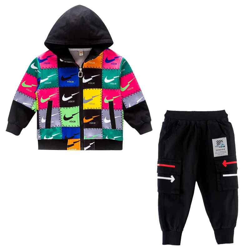 

2021 New Spring Summer Boys Clothing SuitsCoat + Pants 2pcs/Set Kids Jacket Teenager Sport LeisureTracksuit High Quality
