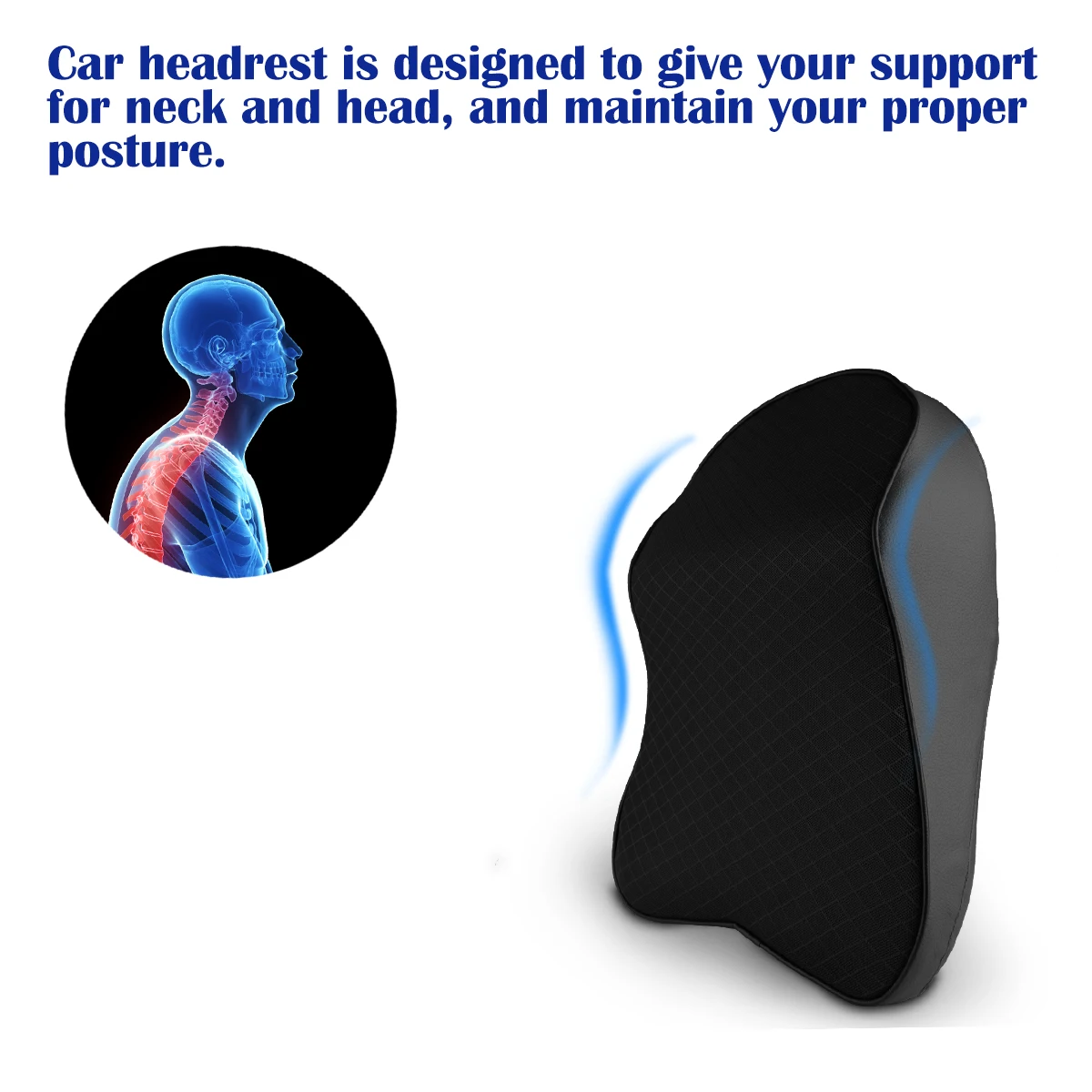 3D Черный Автомобильный подголовник для отдыха подушка с эффектом памяти