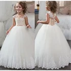 Официальное детское платье с цветами для девочек, детское Пышное Платье для подружки невесты, свадебное бальное платье для выпускного вечера, платье принцессы для первого причастия