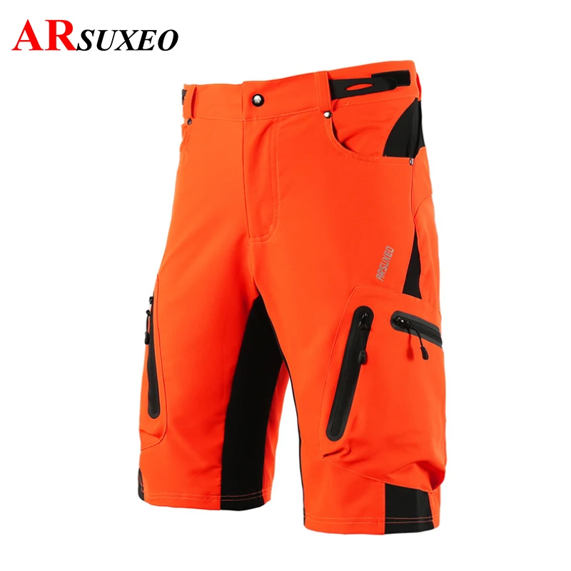 

ARSUXEO Men's Cycling Shorts MTB Downhill Trousers Mountain Bike Bicycle Shorts Water Resistant Outdoor Sportwear Loose Fit