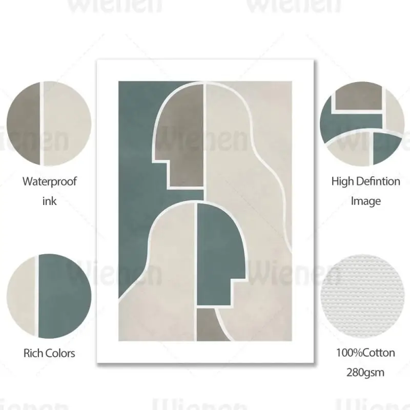 

Canvas Painting Mural Art Abstract Geometry Scandinavian Green Beige Gray Picture Home Decor Simple Modern Posters and Prints