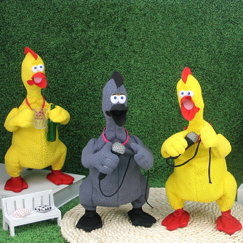 

[Funny] Very cute Animal electronic pet music dance talk singing screaming Singer chicken robot plush toy doll kids baby gift