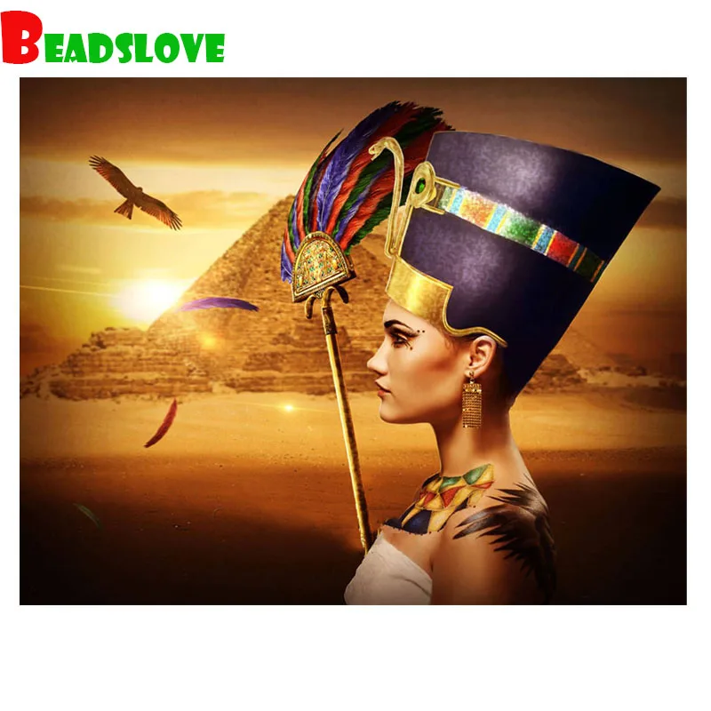 Египетская красота и Пирамида 5d diy алмазная живопись мозаика рукоделие полная квадратная вышивка Алмазная вышивка гостиная g199