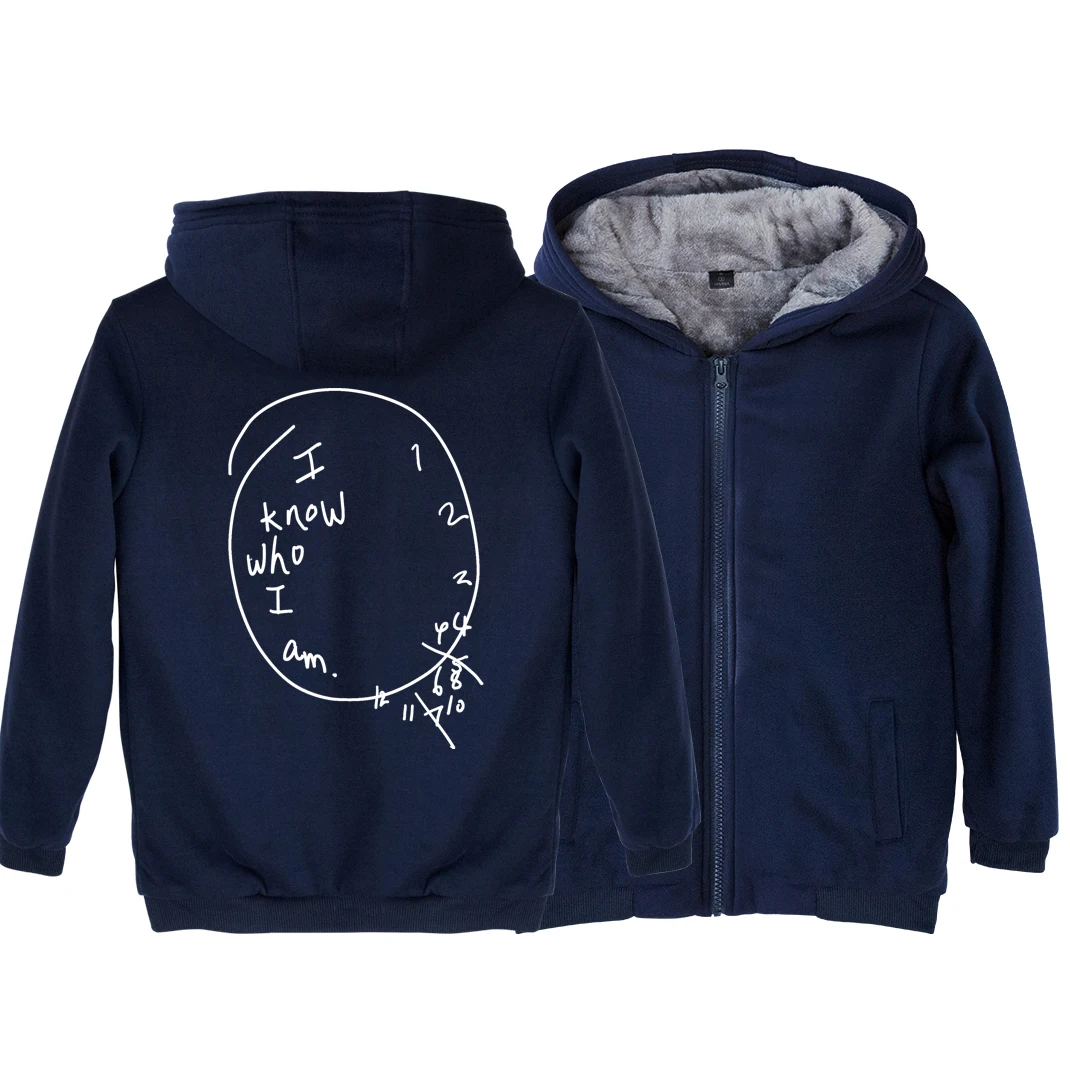 Man Boy Parkas Full Zip Coat I Know Who I am Wall Clock TV Series Hannibal Lector Plus Velvet Autumn Winter ZIIART