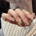 Декоративные накладные ногти-бабочки, 24 шт., съемный длинный абзац, Модные накладные ногти для маникюра, акриловые накладные ногти с полным покрытием для девочек