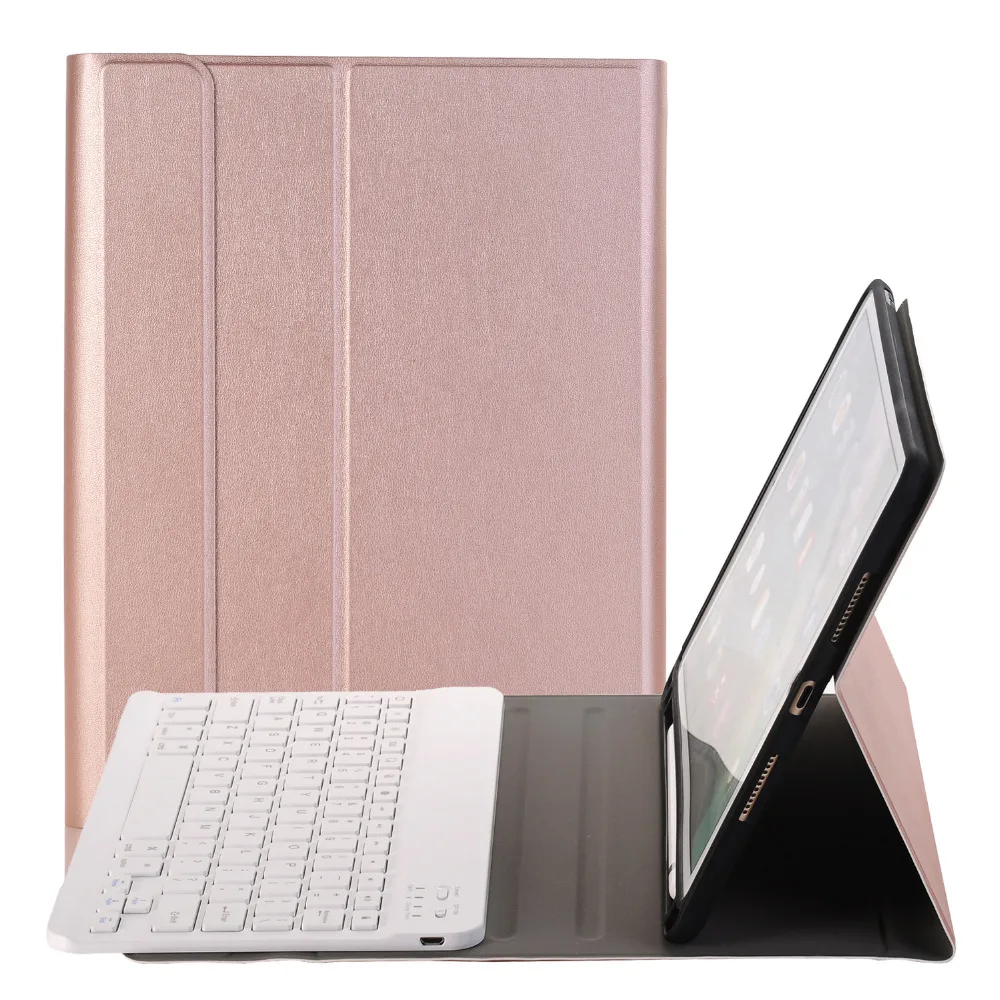 Чехол с клавиатурой для iPad 10,2 7th Gen 10," с держателем для карандашей, смарт-подставка, Авто Режим сна/пробуждения, испанская русская английская клавиатура