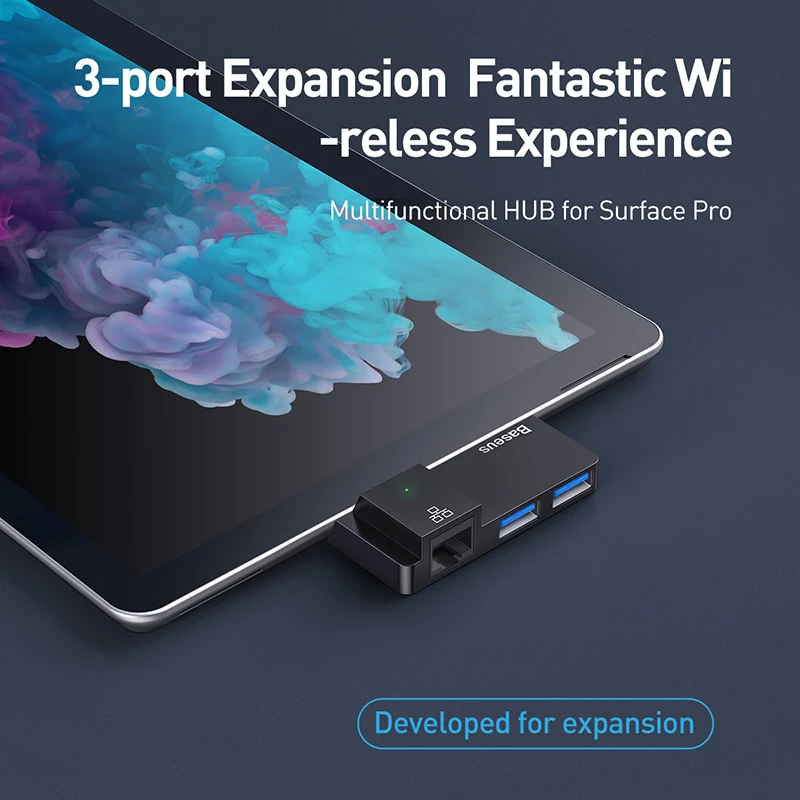 Baseus USB C концентратор к HDMI Совместимость 3 0 RJ45 Тип FEthernet мульти usb хаб адаптер для