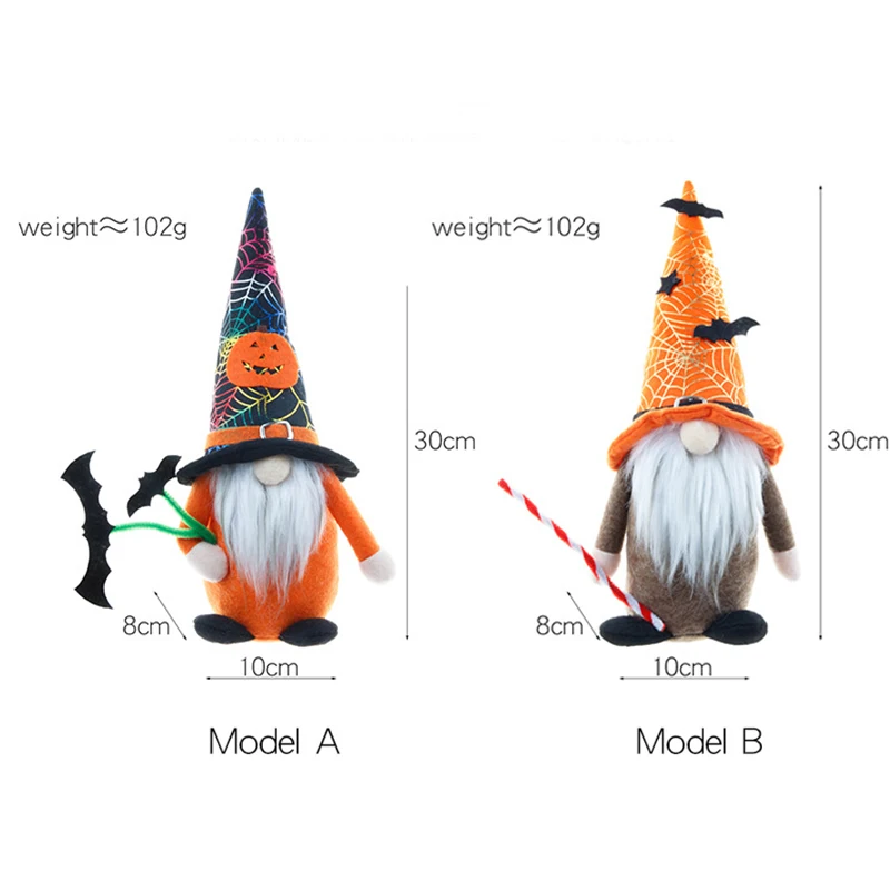

2021 New Halloween Rudolph Doll Pumpkin Bat Witch Hat Doll Kids Favor Happy Halloween Party Decor Halloween Gift For Kids