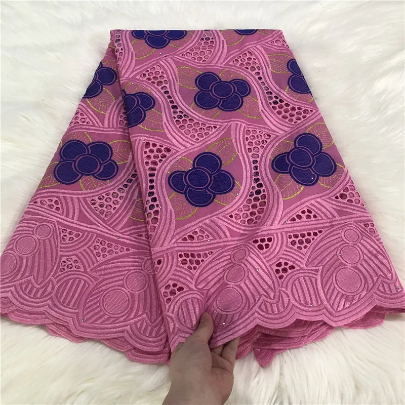 

5 Y Swiss lace fabric 2020 heavy beaded embroidery African lace fabrics 100% cotton fabric Swiss voile lace in Switzerland 2L074