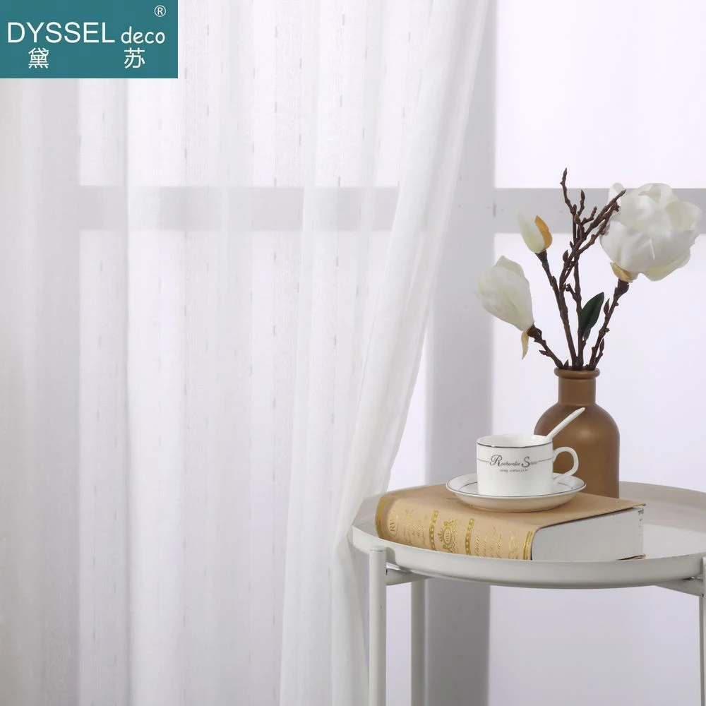 Современные льняные полосатые снежные тюлевые люверсы Dyssel Deco в европейском