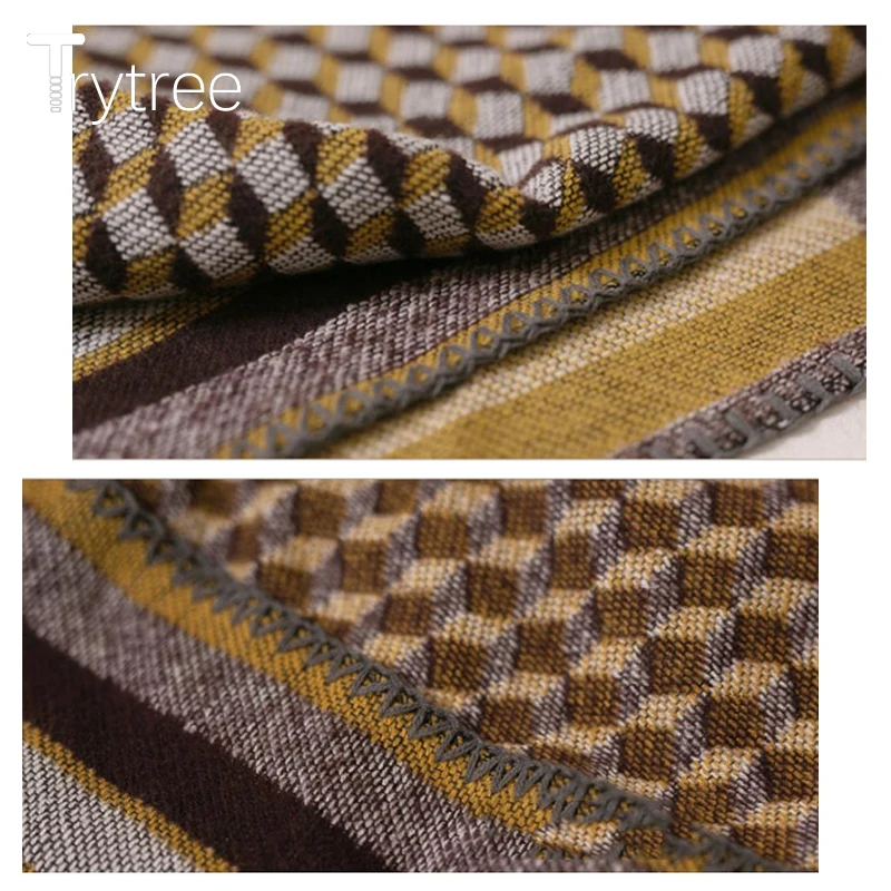 Осенне-зимний Повседневный женский шарф Trytree 2021 теплая плотная клетчатая