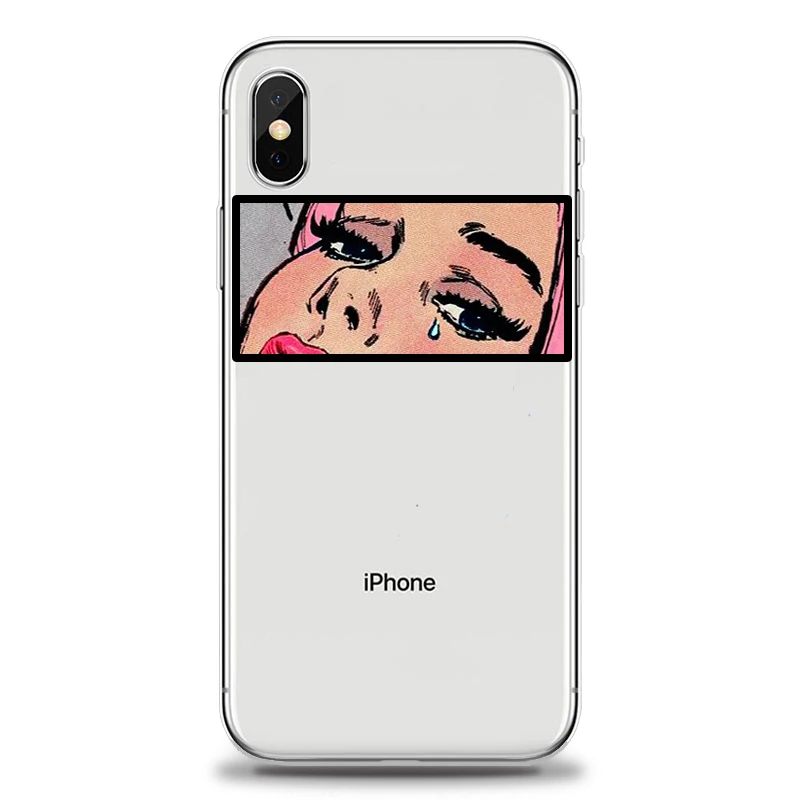 Горячий чехол для девочек с мультяшными глазами iphone X XR XS Max мягкий силиконовый