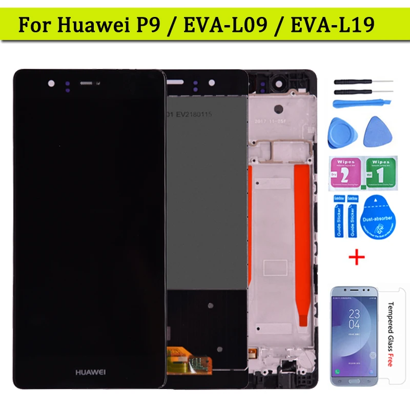 ЖК-дисплей для Huawei P9 сенсорный экран дигитайзер в сборе с рамкой запасная деталь