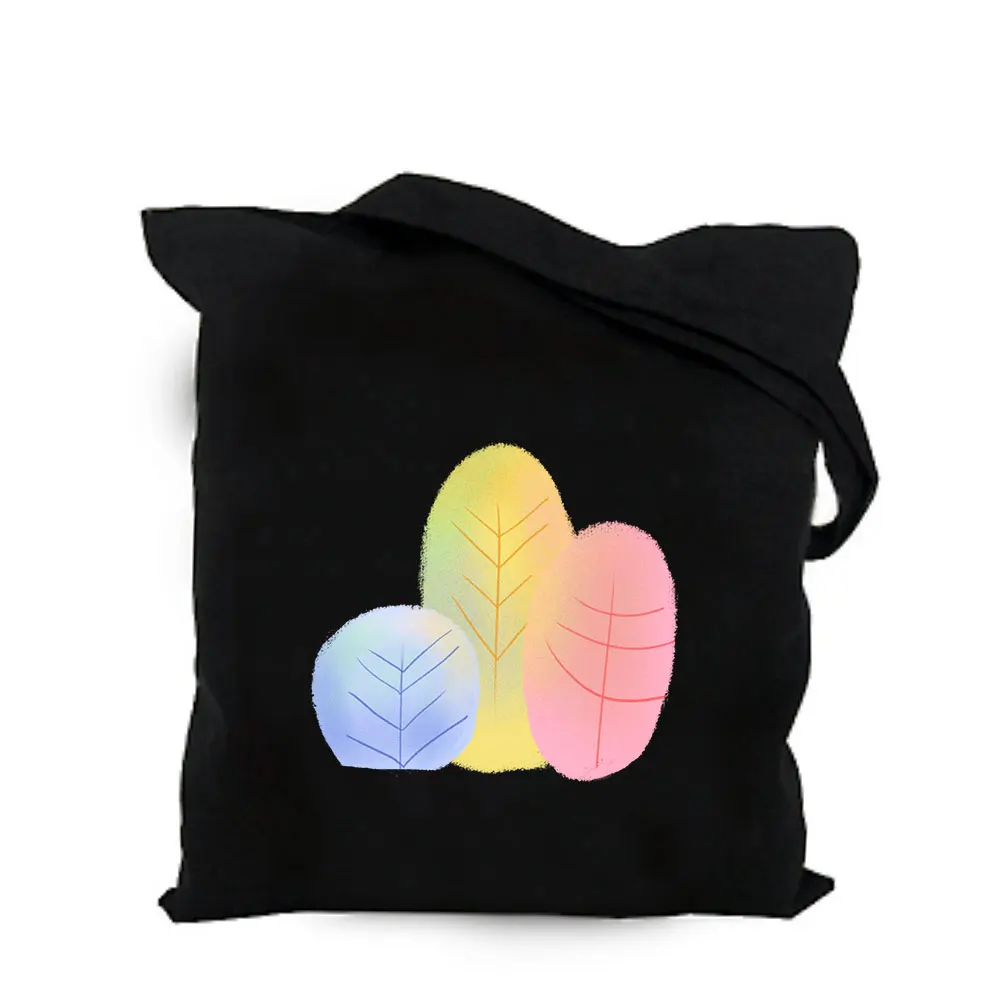 cotton canvas bag 11 Зеленый лист растений черный хлопковый холст сумка Подгонянная эко девушка сумка на заказ сумка для покупок с логотипом для мужчин или женщин - Цвет: cotton canvas bag 11