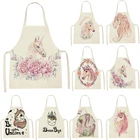 Фартук детский, кухонный, домашний, с принтом лошадей, для взрослых, 55-68 см