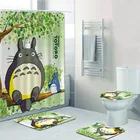 Душевая занавеска My Neighbor Totoro для ванной комнаты, занавеска и коврики, коврик, сидящий на дереве, занавеска для ванной, домашний декор