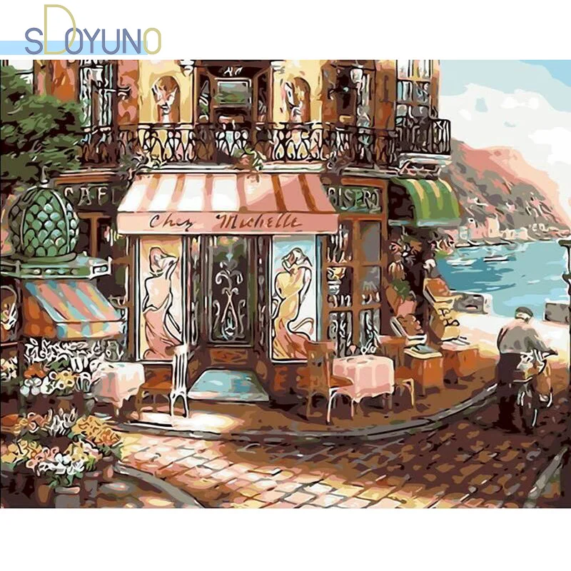 

Масляная краска по номерам SDOYUNO 60x75 см, окраска по номерам «сделай сам», на холсте, без рамки, ручная краска, украшение для дома