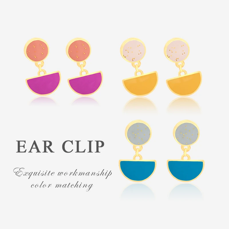 

Personality Semicircle Earrings Pendants Non Hole Earring 2020 Trend Not Allergic Clip-on Earrings Fake Piercing Ear ClipsBoho