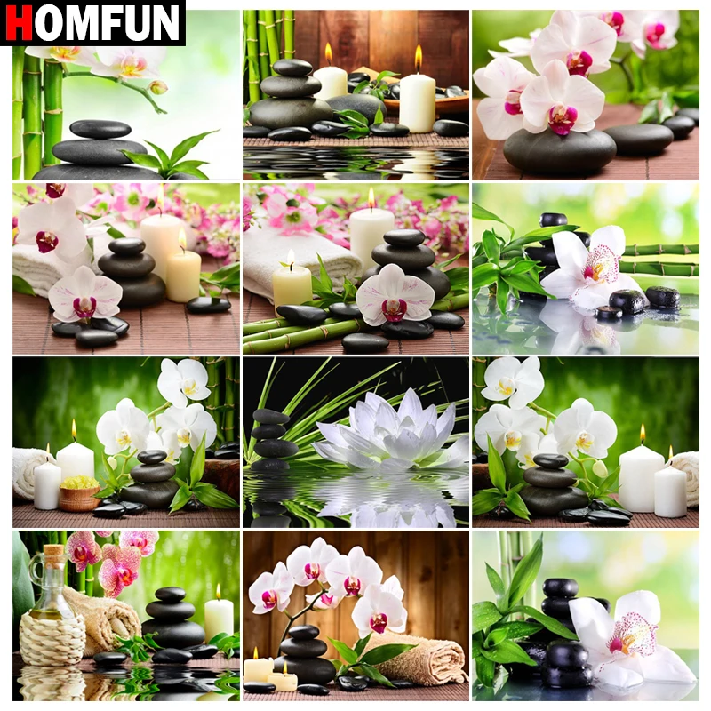 HOMFUN краска с алмазной вышивкой &quotЦветок чайки пейзаж&quot Алмазная картина