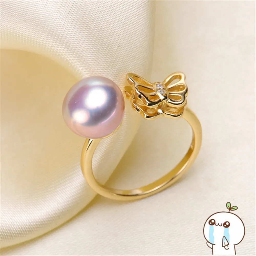 Кольцо с креплением жемчужные аксессуары регулируемый размер 925 пробы