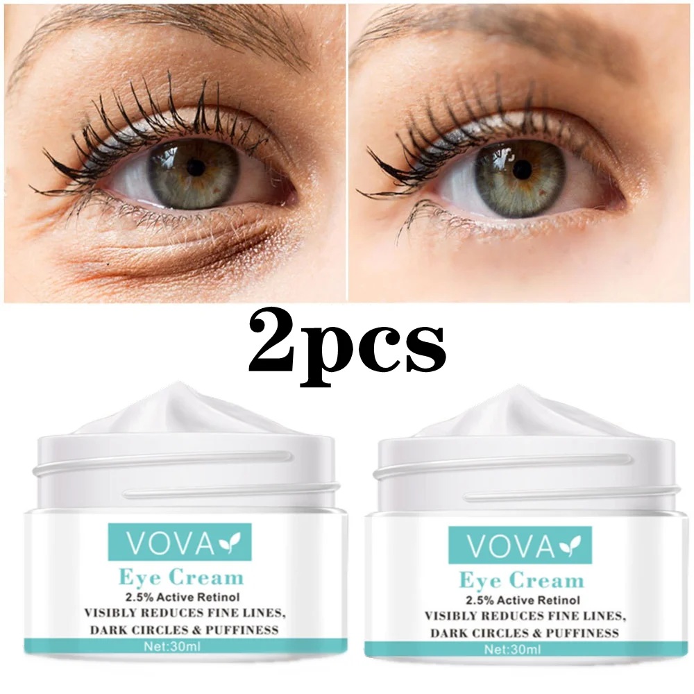 

2PCS VOVA Retinol Cream Effective Remove Eye Bags Cream Dark Circles Anti Puffiness Delays Aging Fades Wrinkles Firming Brighten