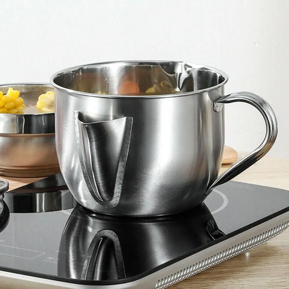 

Multifunction Steel Gravy Oil Soup Fat Separator Strainer Oiler Soup Grease Artifact Kitchen Cooking D4P4