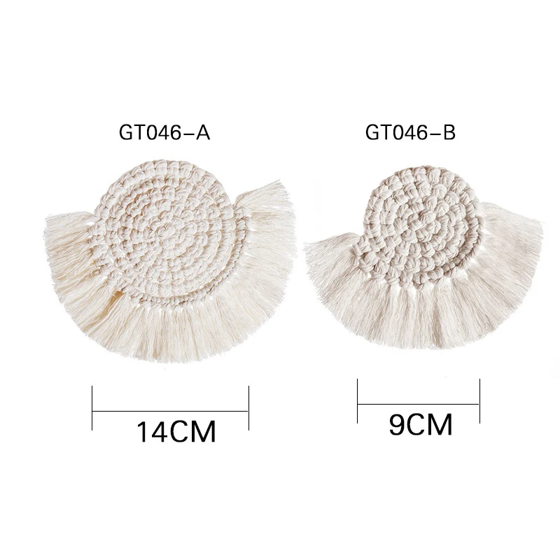 Handwoven Macrame Coasters Northern Europe Cotton Rope Braided Placemats Cup Pad Table Decor Heat Resistant Mat | Дом и сад