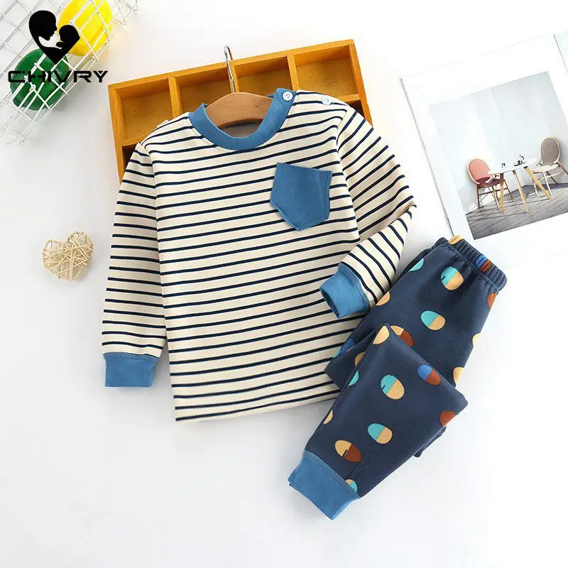 Новинка 2020 пижамный комплект для мальчиков и девочек Милая футболка с длинным