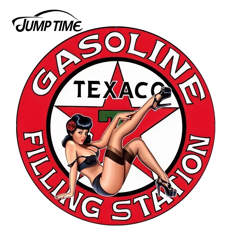 Автомобильная наклейка JumpTime 13 см x Виниловая Texaco на бензине для девушек