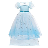 girls party dresses children blue dress costume princess snow queen dressing up with cape for girl carnival fancy clothing