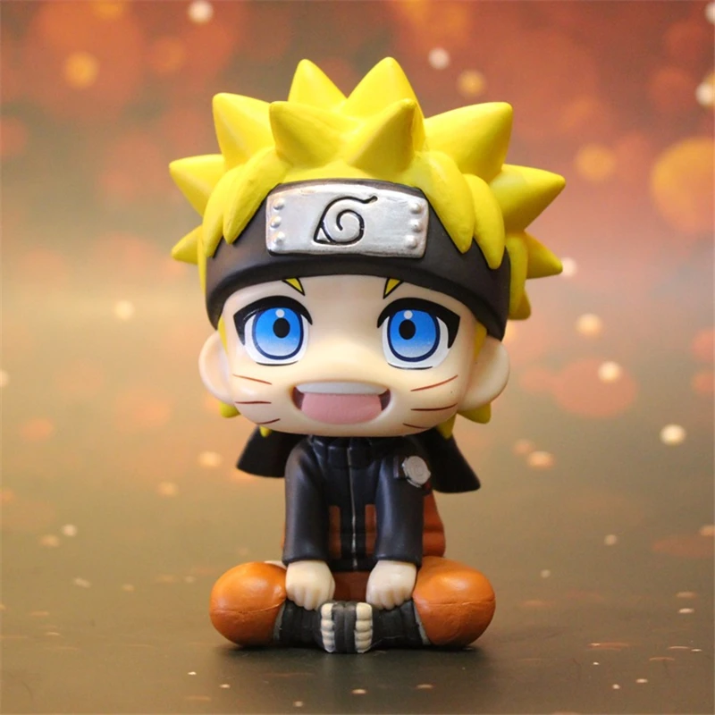 

12cm Anime Ninja Figure Q version Uzumaki Hatake Kakashi PVC Character Model Action Figure Children's Toys