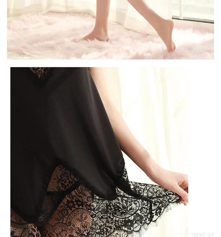 Женская ночная сорочка, одежда для сна, Ropa Sexy Para El Sexo, кружевное Ночное платье, мини шелковое белье, женская одежда
