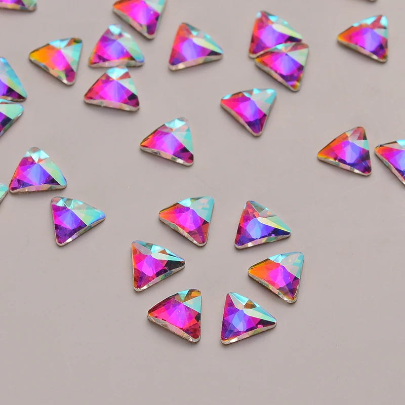 Треугольные кристаллы AB плоские стразы стекло 3D для украшения ногтей | Дом и сад