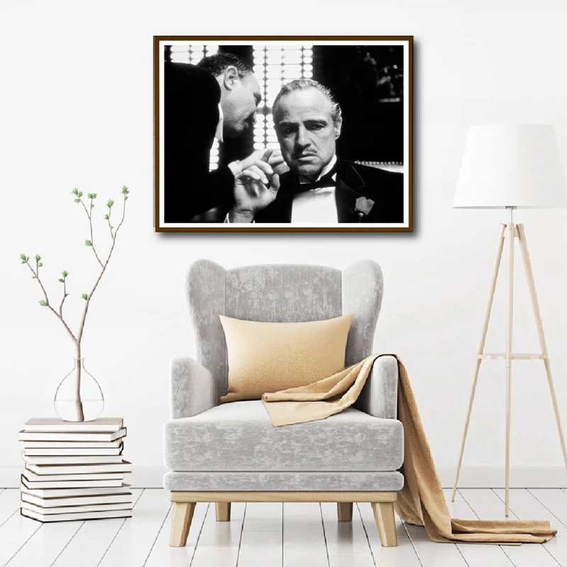 Классический плакат с изображением крестного отца принт марлона брендо черно