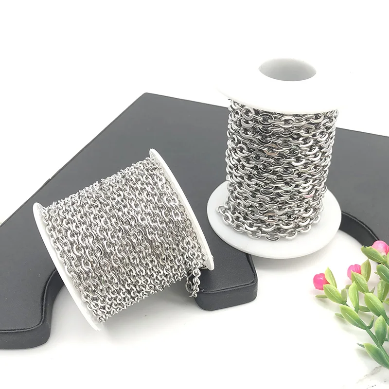 WIWI 5 ярдов звеньевая цепь из нержавеющей стали фурнитура для браслетов тонкие