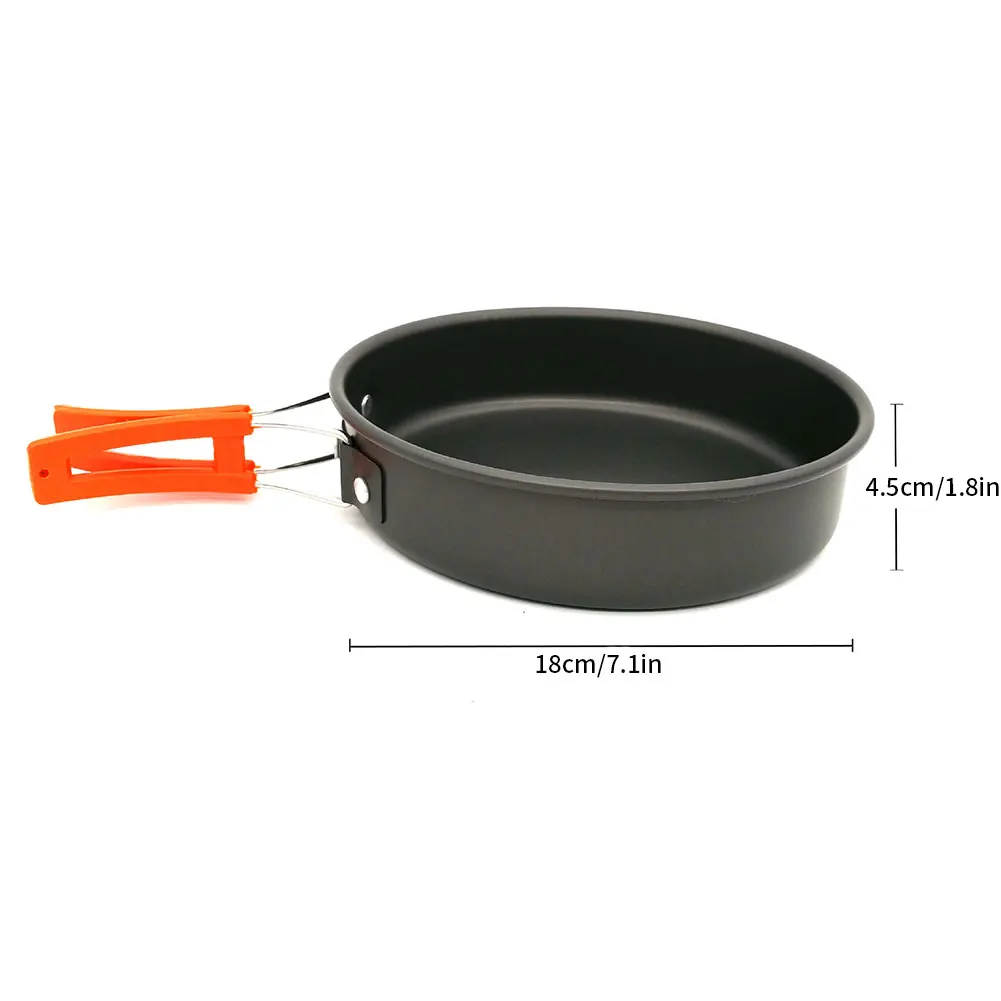 

Camping Cookware Cooking Set Cookware Kit with Kettle Pot Pan Outdoor Cooking Set for 2-3 People Hiking Picnic 9PCS Orange