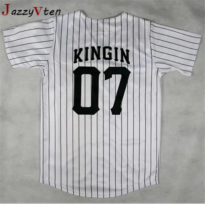 Фильм Трикотажные изделия с вышивкой Для мужчин 07 # Kingin LK Бейсбол Джерси