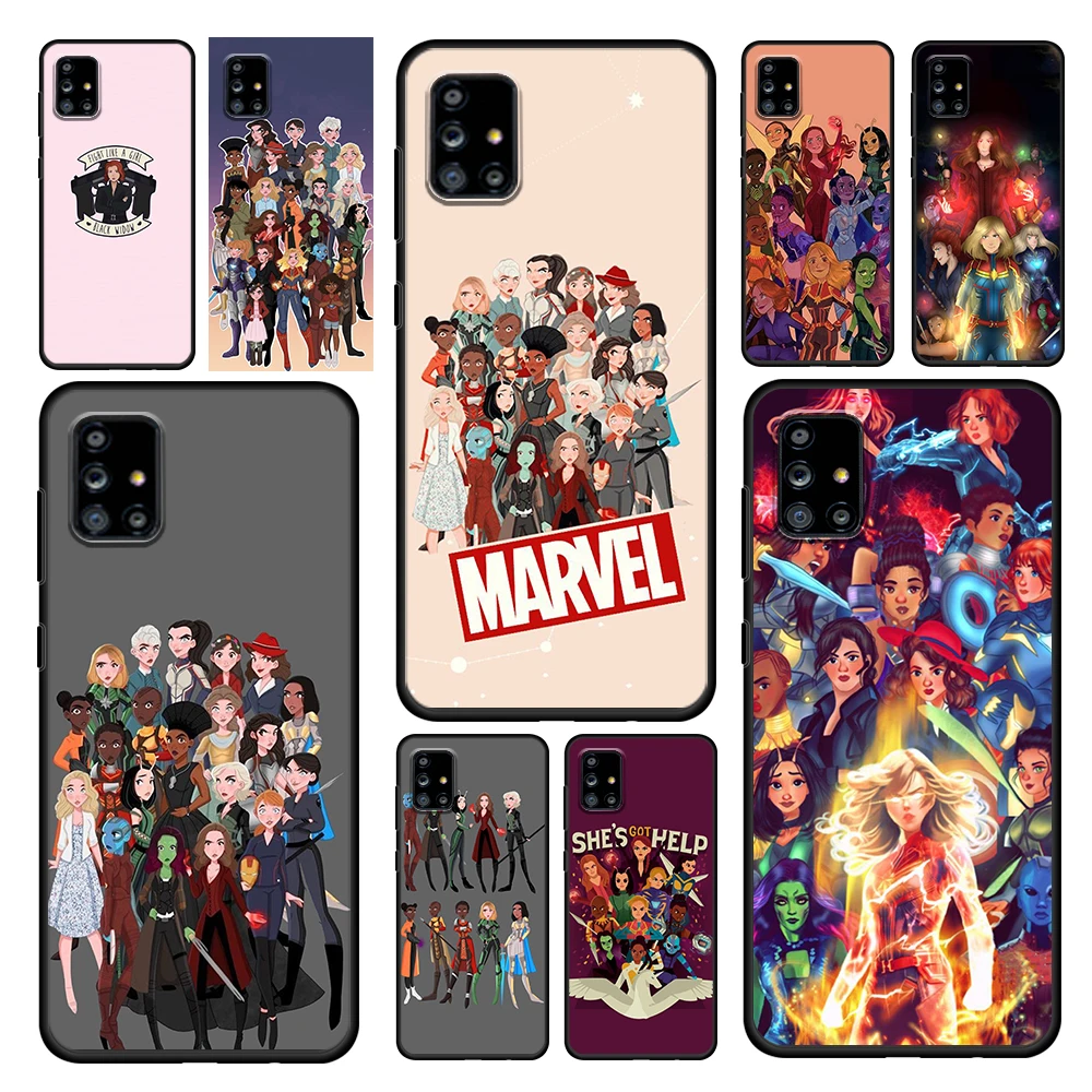 

Avengers Marvel Women Hero For Samsung Galaxy A72 A52 A71 A51 A42 A02S A91 A81 A41 A31 A21 A01 Silicone Soft Black Phone Case