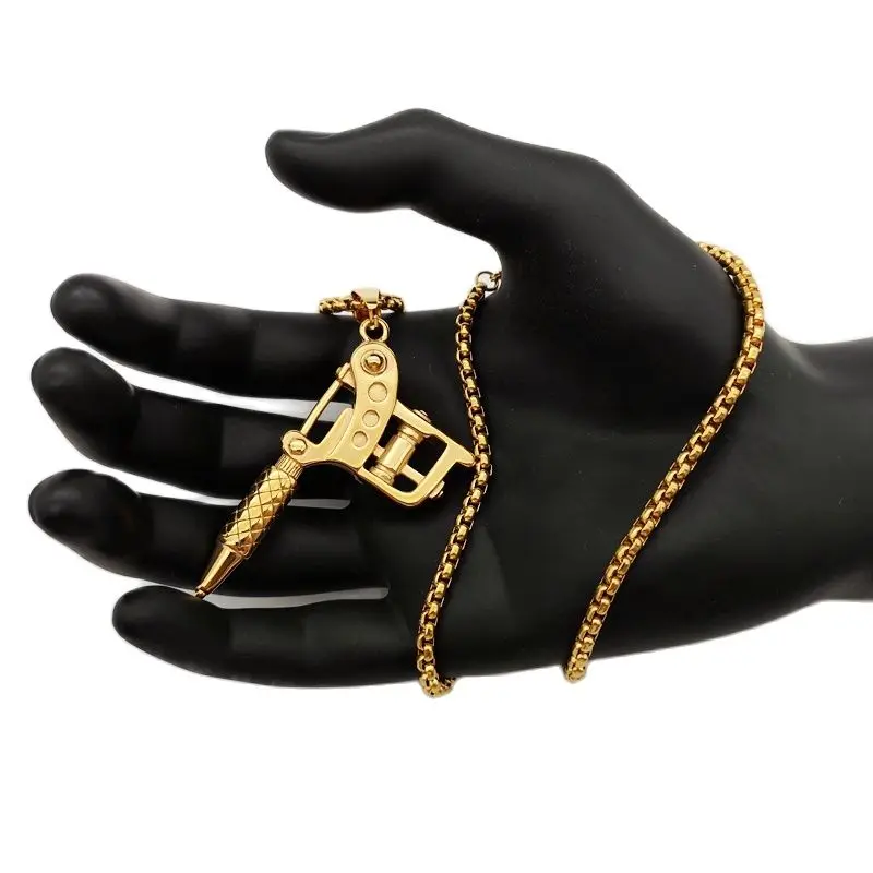 Черный рыцарь винтажное мужское крутое тату машина кулон ожерелье 316 нержавеющая