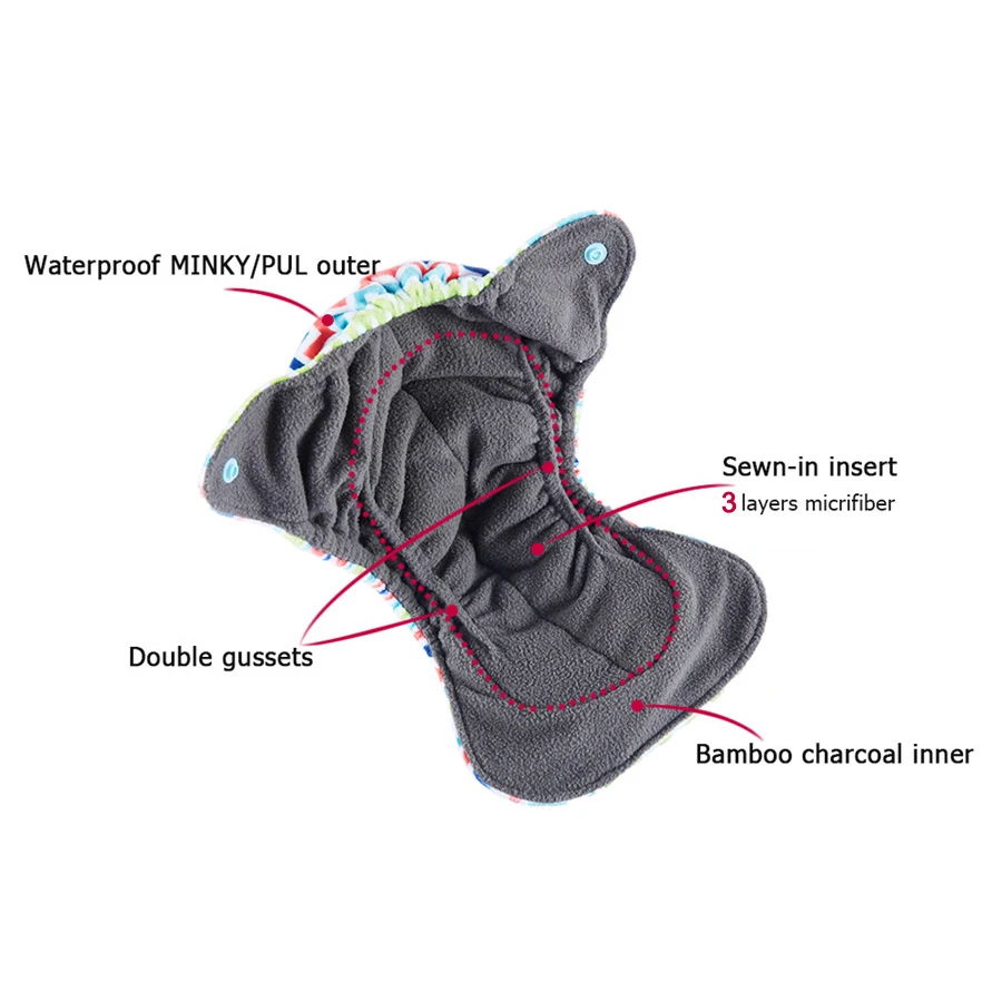 4 шт. детские подгузники из бамбука 2 5 кг|Детские подгузники| |